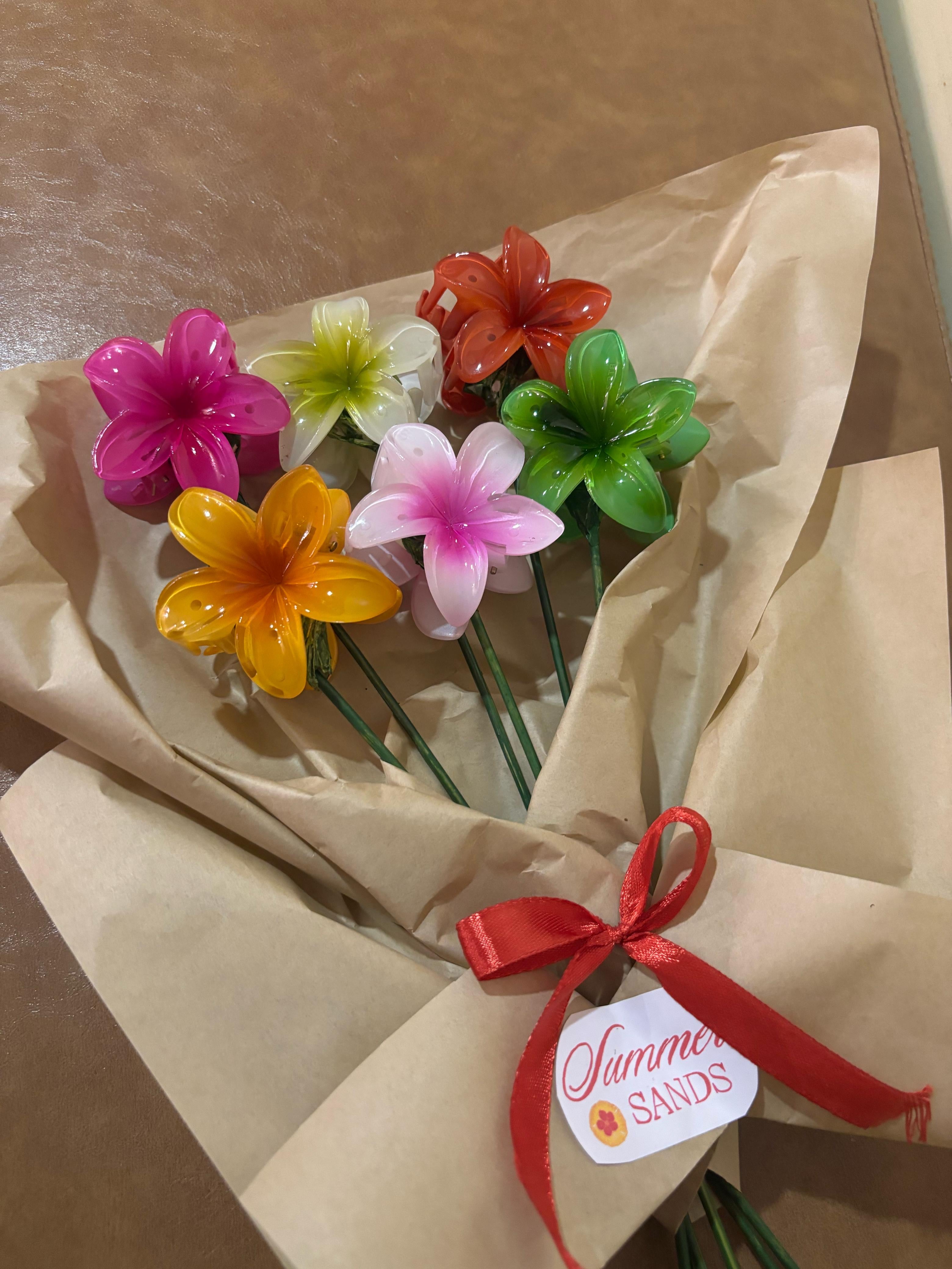 Valentines flower clip bouquet