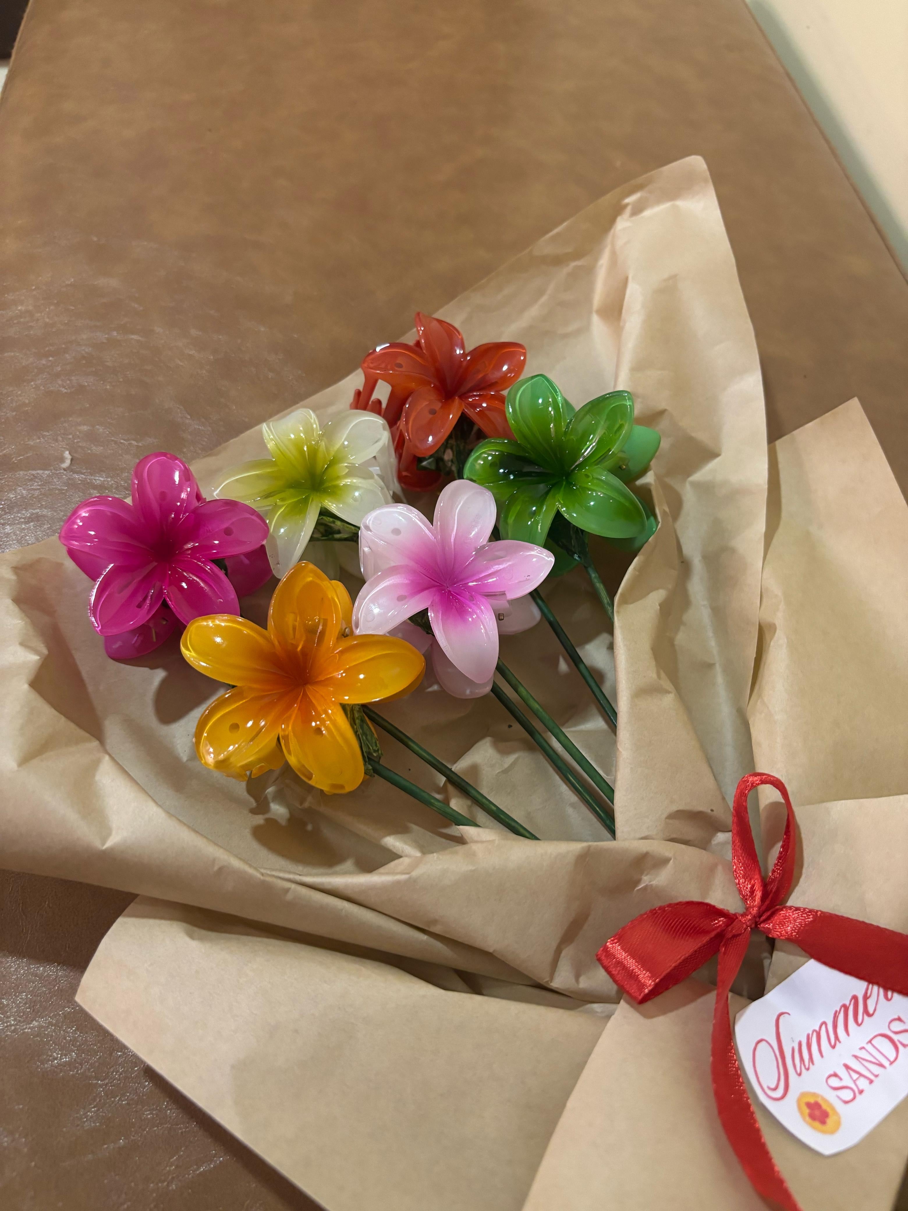 Valentines flower clip bouquet