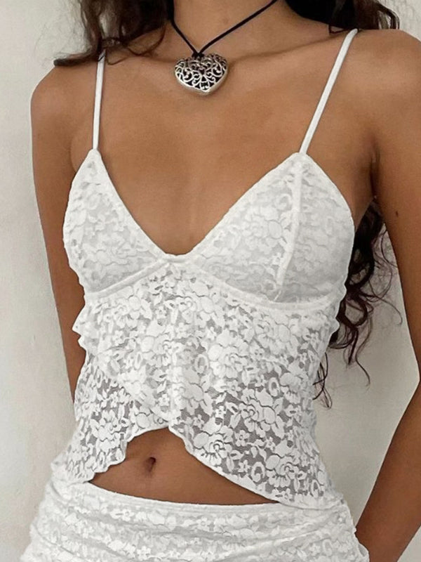 Lace Slit Cami Top