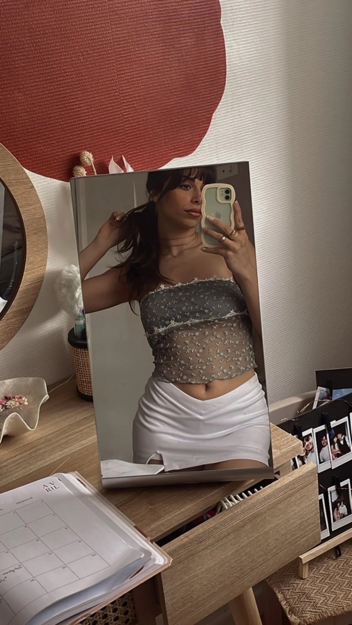 Blue Lace Tube Top