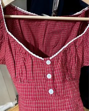 Janet Red Plaided Top