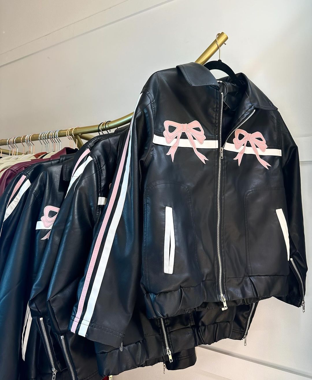Ribbon Leather Jacket