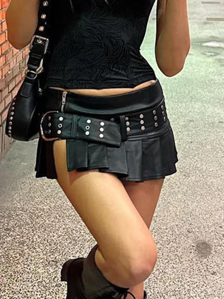 Hailey Black Belt Skirt