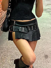 Hailey Black Belt Skirt