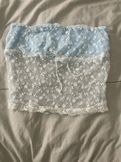 Blue Lace Tube Top