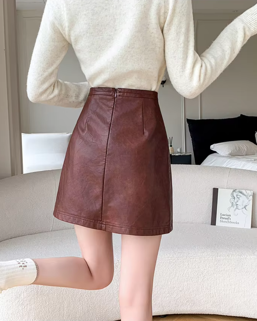 Leather Half Skirt