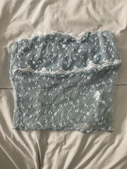 Blue Lace Tube Top