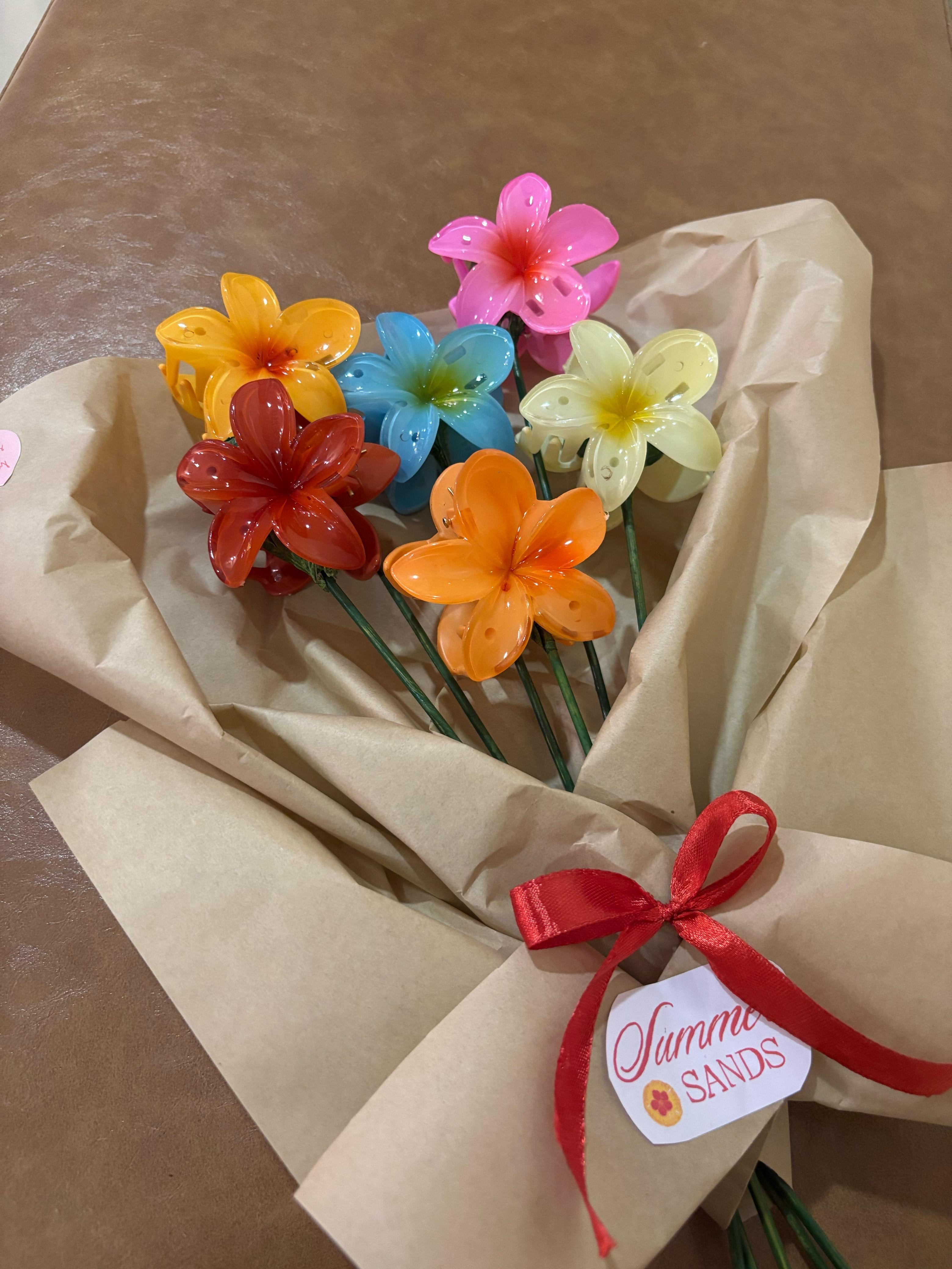 Valentines flower clip bouquet