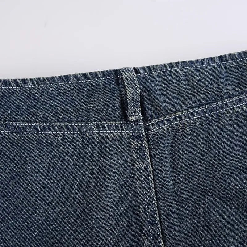 Ultra Mini Denim Belt Skirt