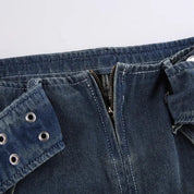Ultra Mini Denim Belt Skirt