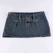 Ultra Mini Denim Belt Skirt