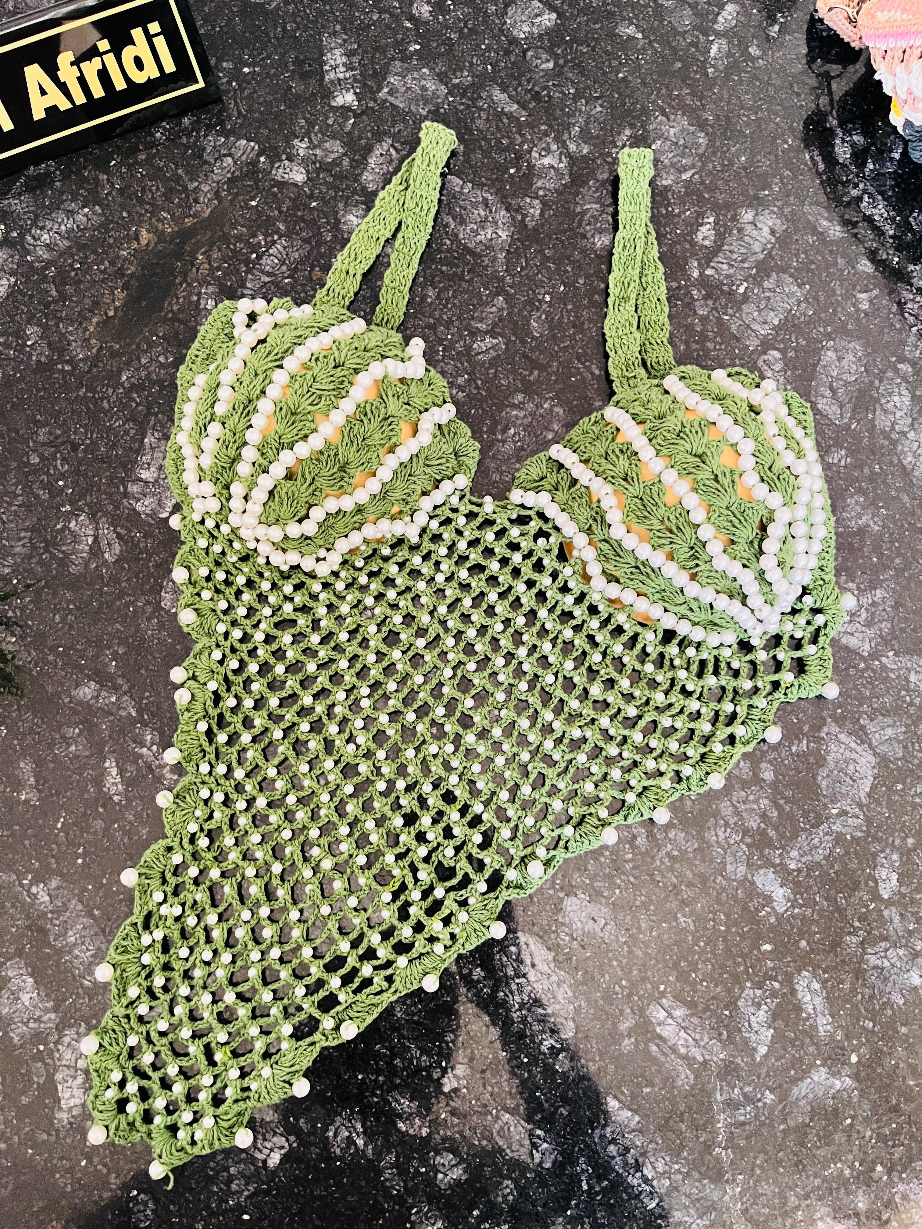 Siren pearl crochet top