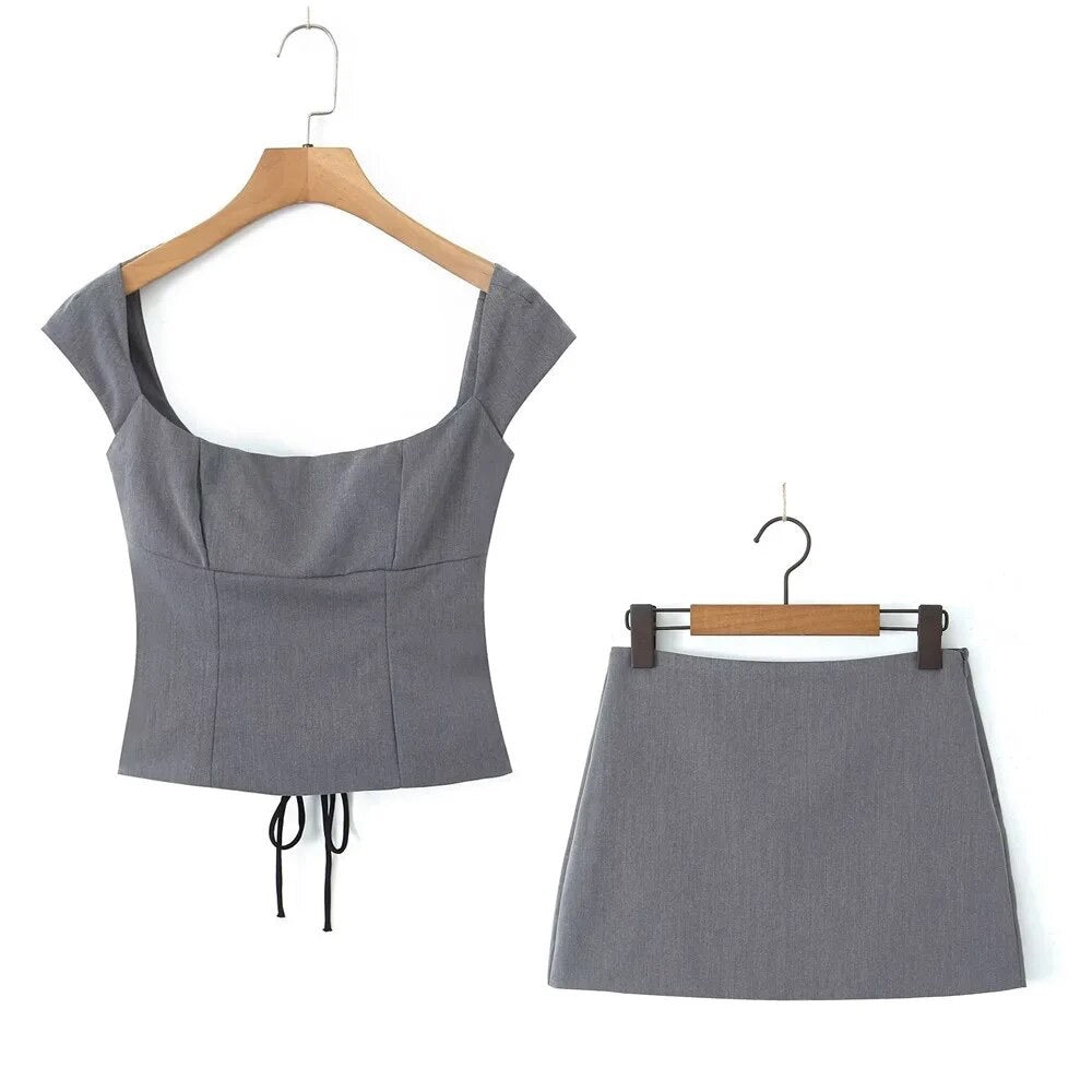 Jane Two Piece Grey Set