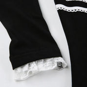 Anne Black Frill Lace Top