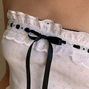 Black Milkmaid Top