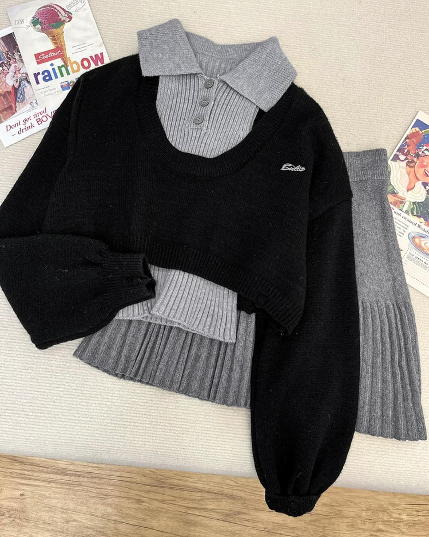 Black Grey Winter Set