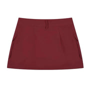 Wine Red Cargo Skirt