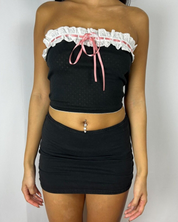 Black Milkmaid Top