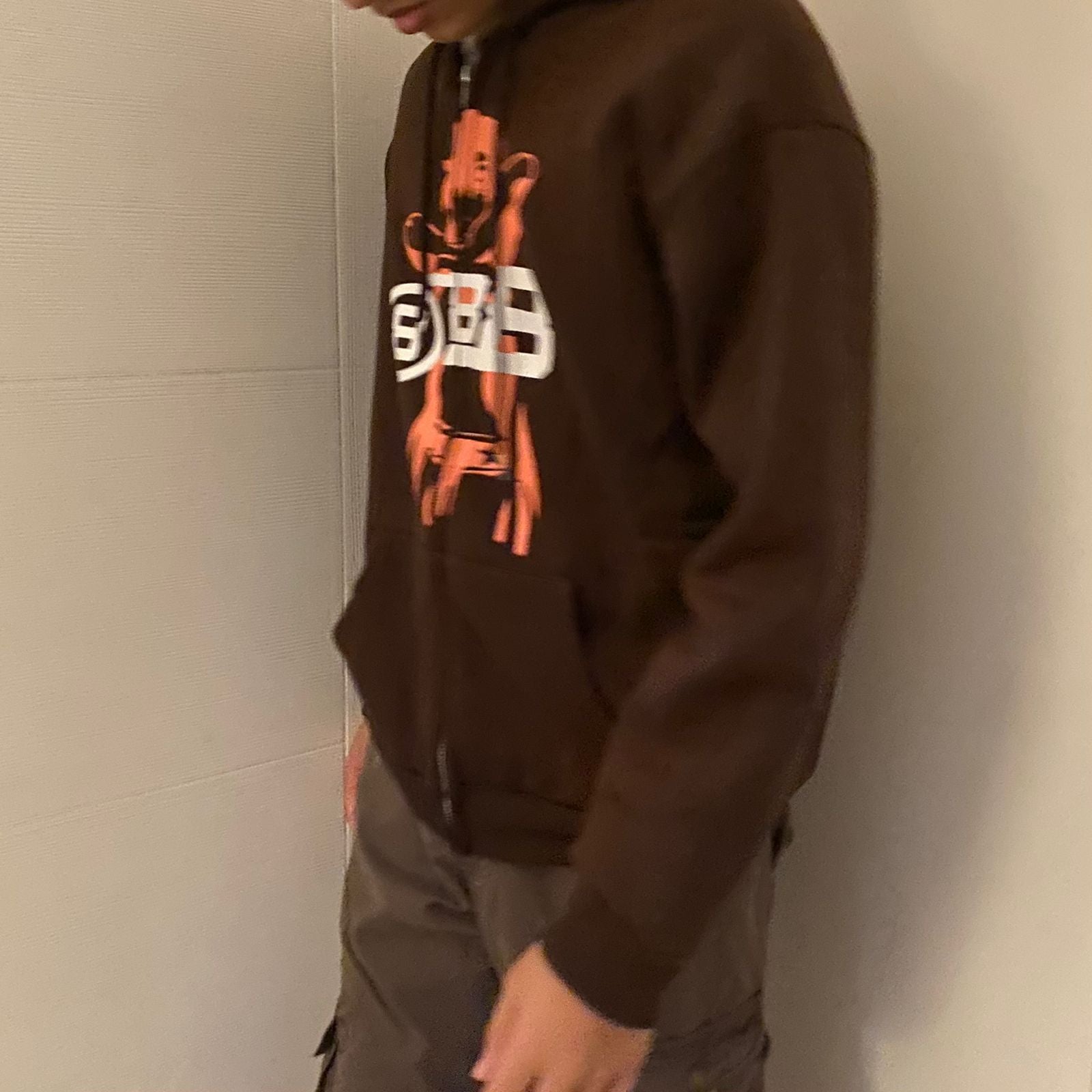 88 Brown Anime Zip up Hoodie