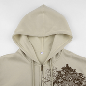 Y2K Grunge Fairy Khaki Zip Up