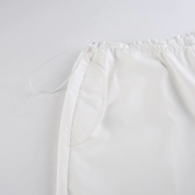 White Polyester Parachute Pants