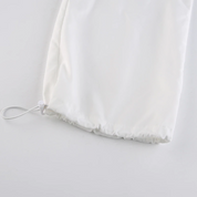 White Polyester Parachute Pants