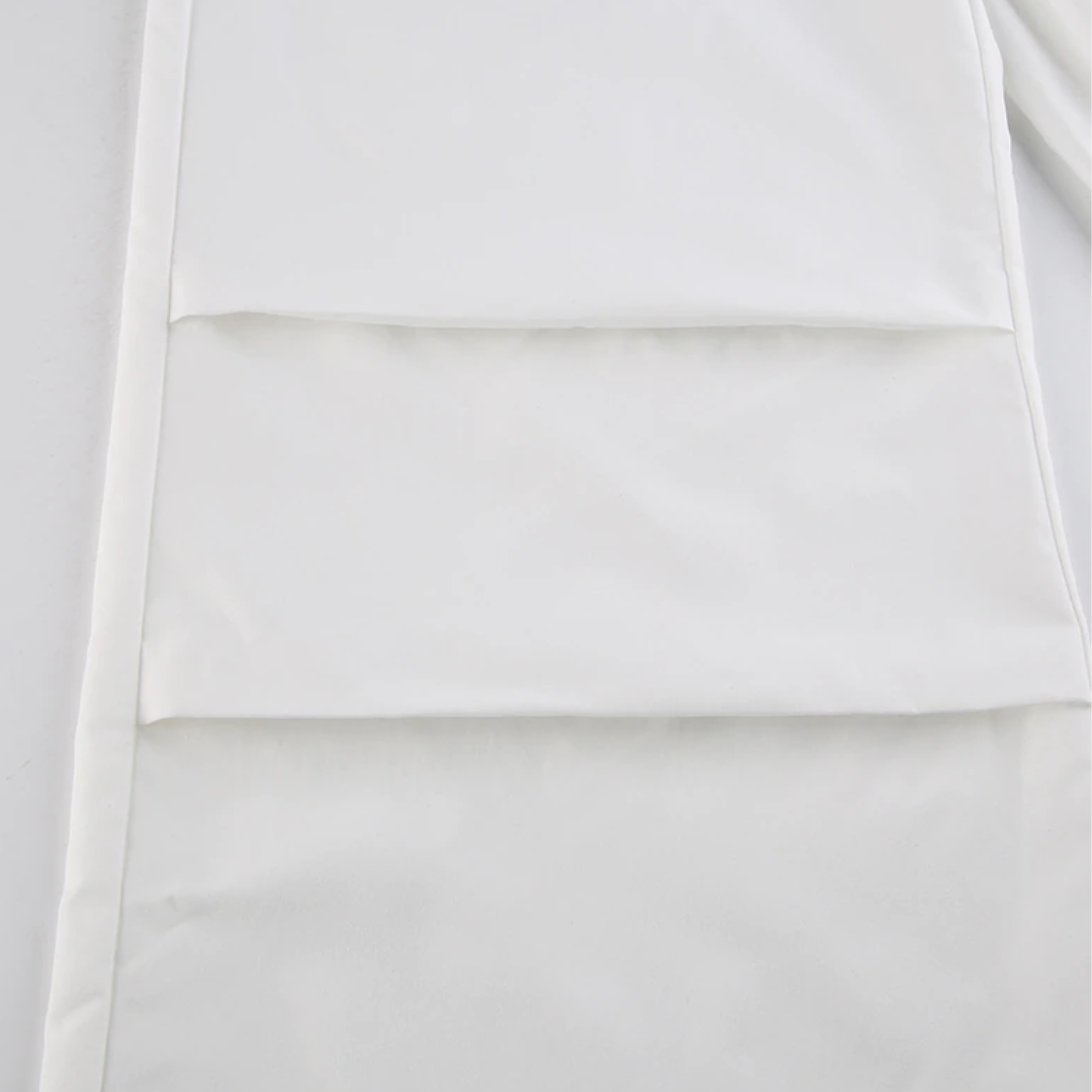 White Polyester Parachute Pants