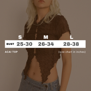 Acai Brown Mesh Top