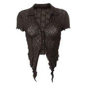 Acai Brown Mesh Top