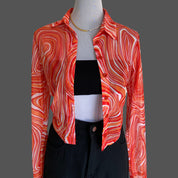Sunset Swirl Mesh Top