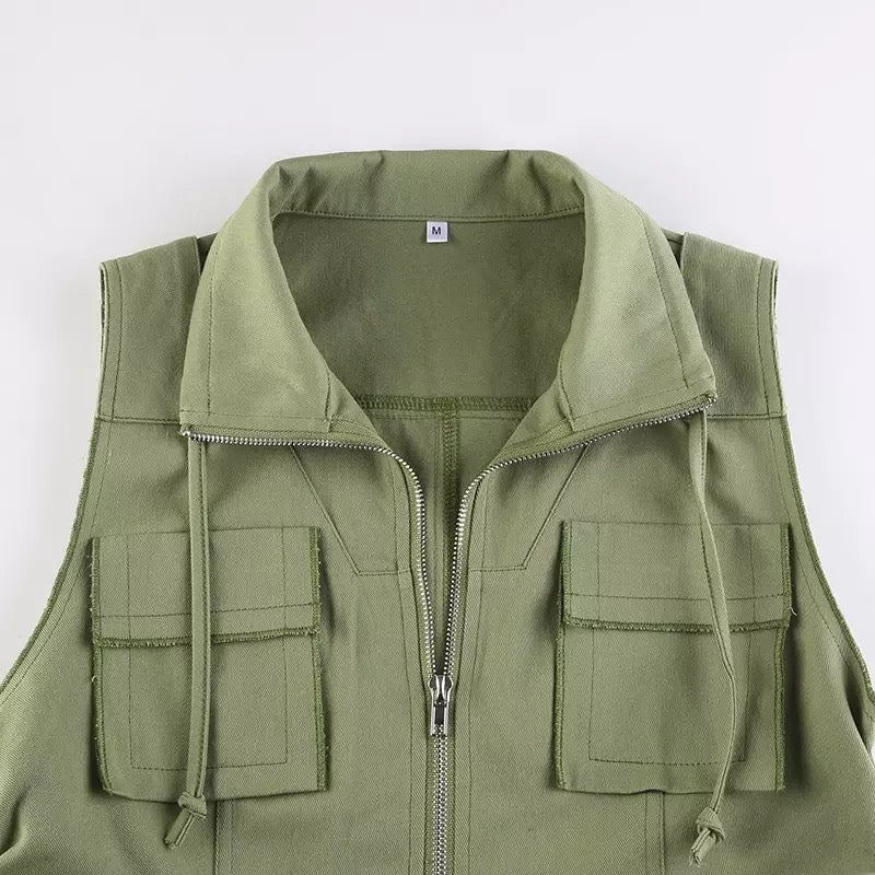 Green Zip-up Vest