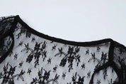 Black Mesh Backless Top
