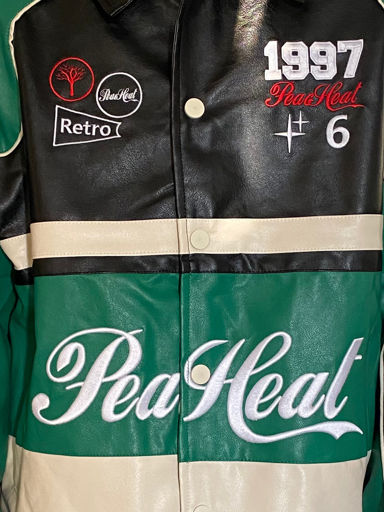 Black Green Biker Jacket