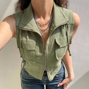 Green Zip-up Vest