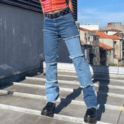 Light Blue Patchwork Jeans