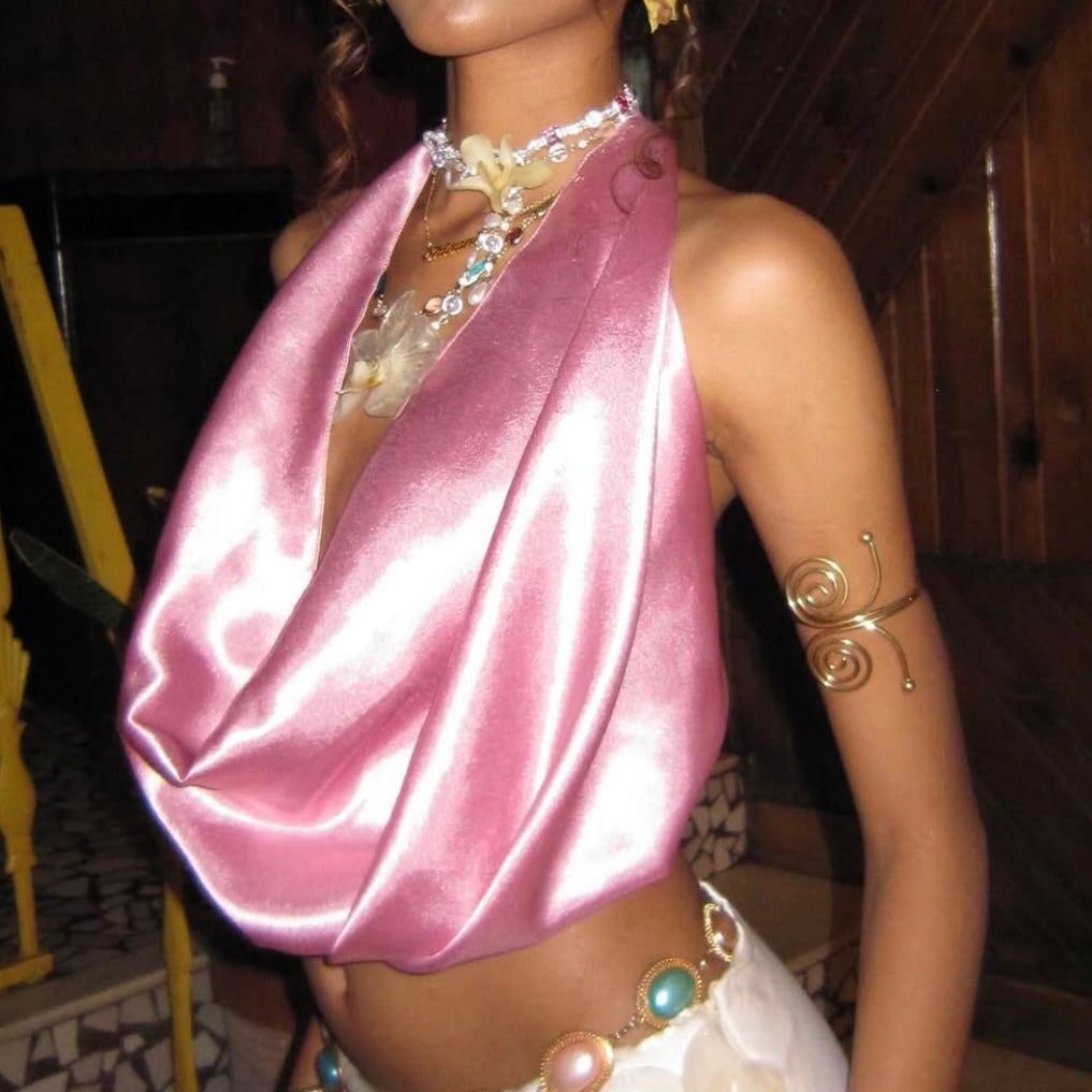 Serena Silk Satin Backless top