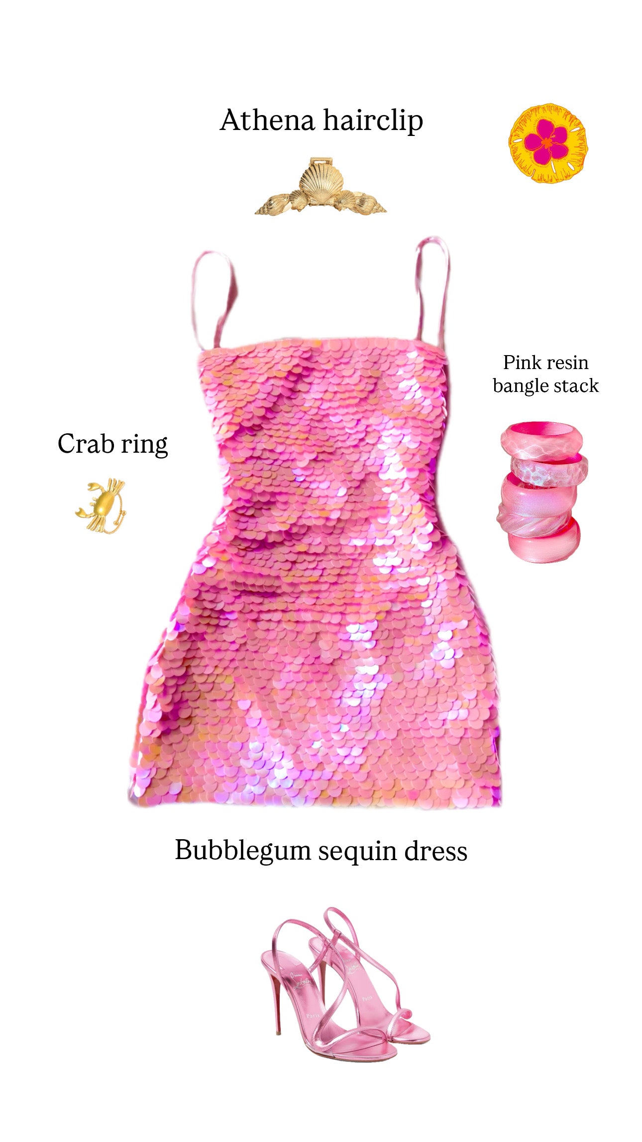 Bubblegum sequin dress