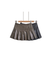 Pleated Leather Skirt