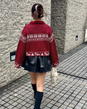 Snow Half High Knit Zip Up Cardigan