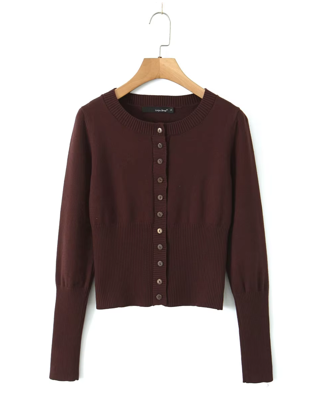 トップス Lena charm logo cardigan brown Fall Sweaters – Shop Elan