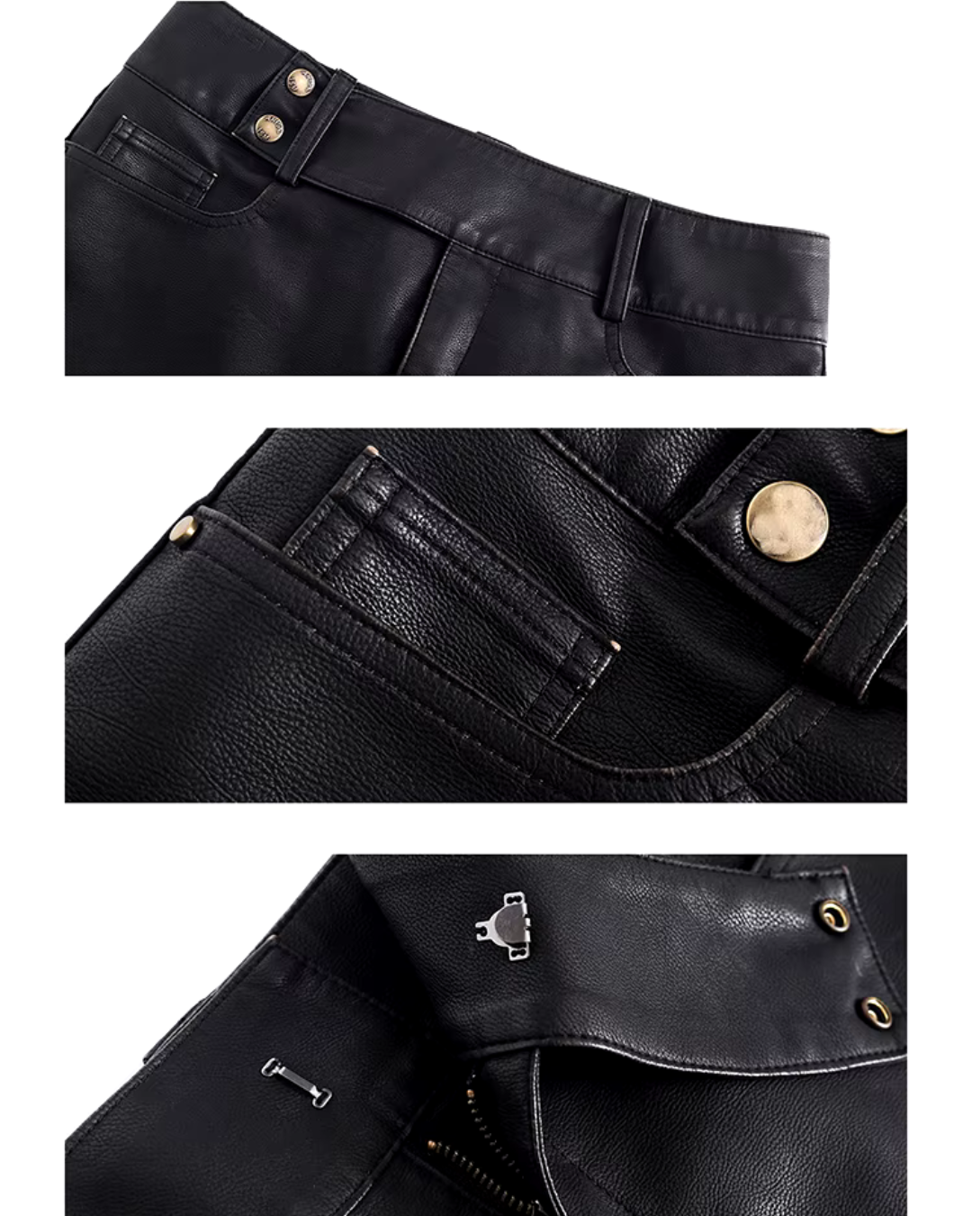 Lautaro Black Leather Mini Skirt