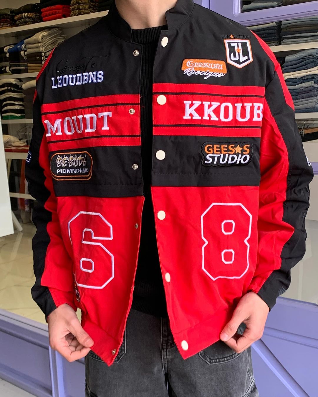 Black Red 2 Way Jacket