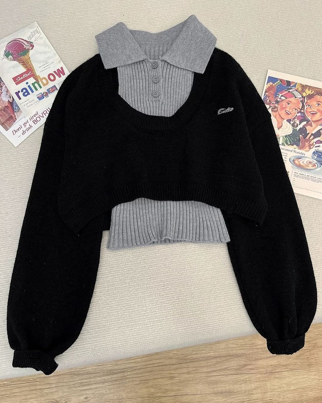 Black Grey Winter Set