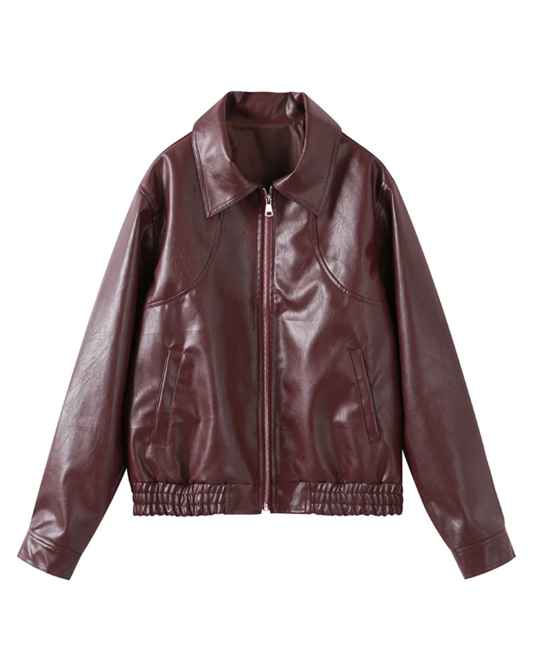 Burgundy Motor-Bike Jacket