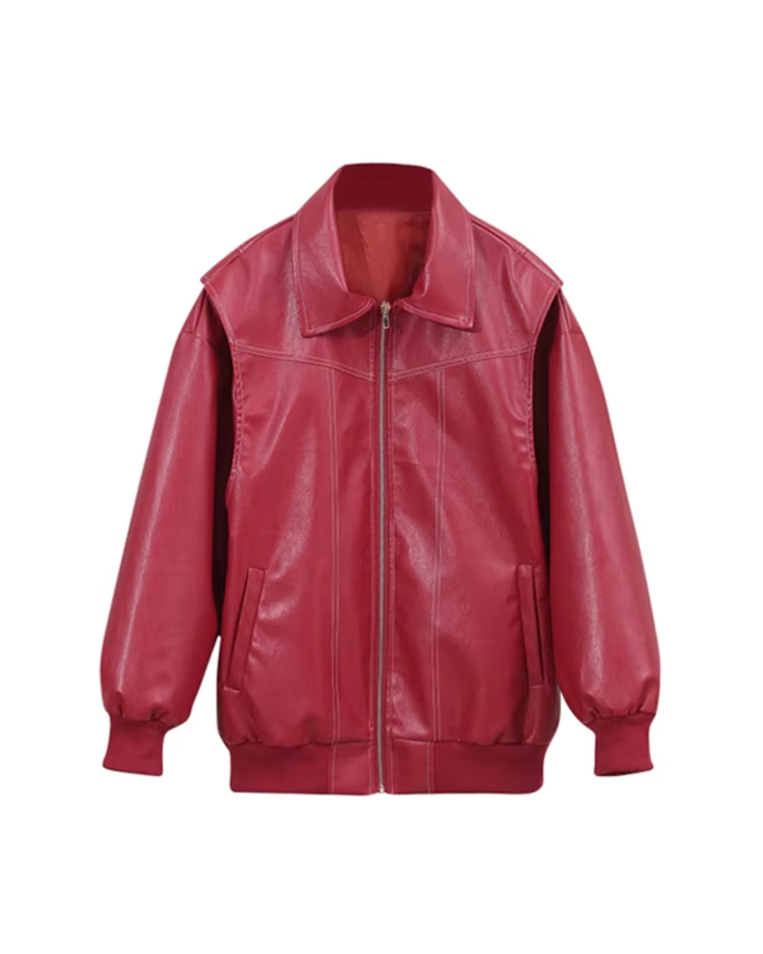 Retro Red PU Leather Jacket