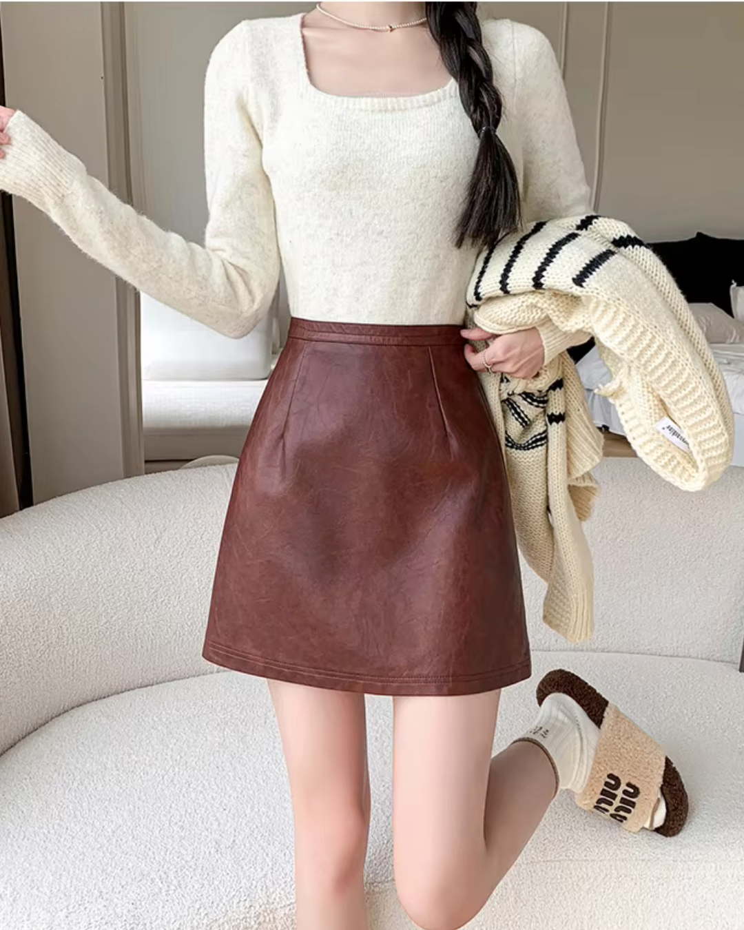 Leather Half Skirt