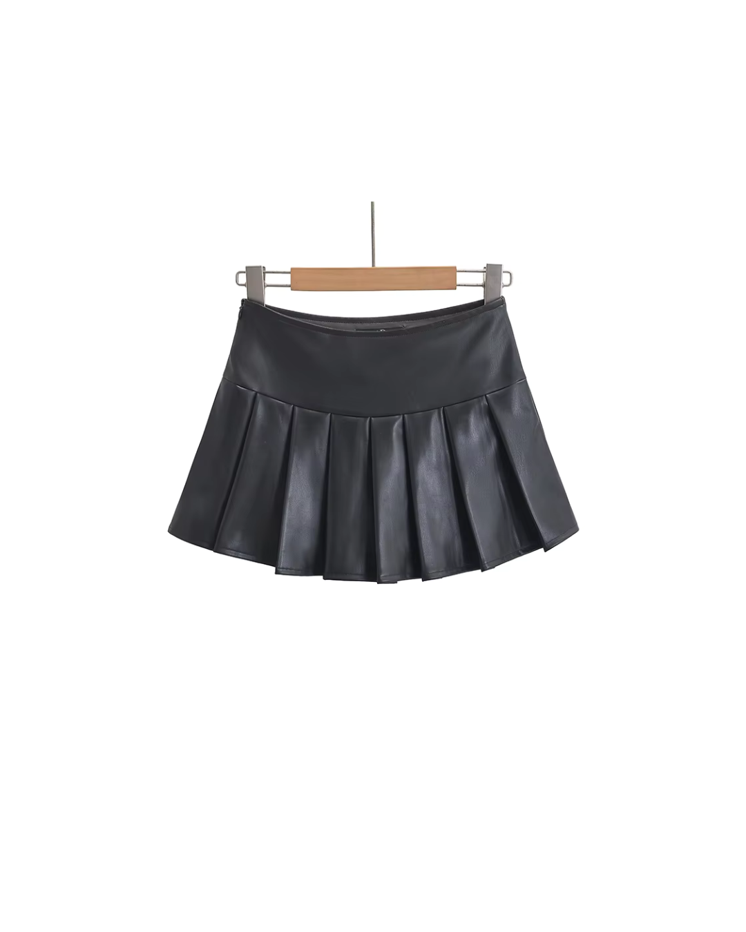 Pleated Leather Skirt