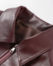 Burgundy Motor-Bike Jacket