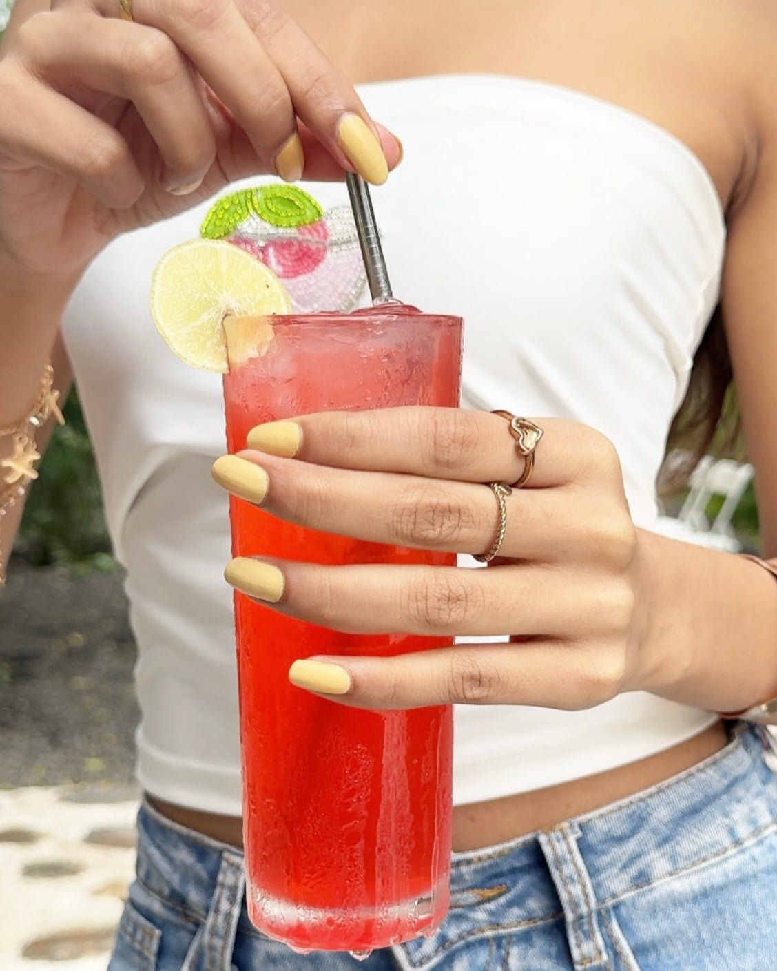 Cherry Cocktail Tube Top