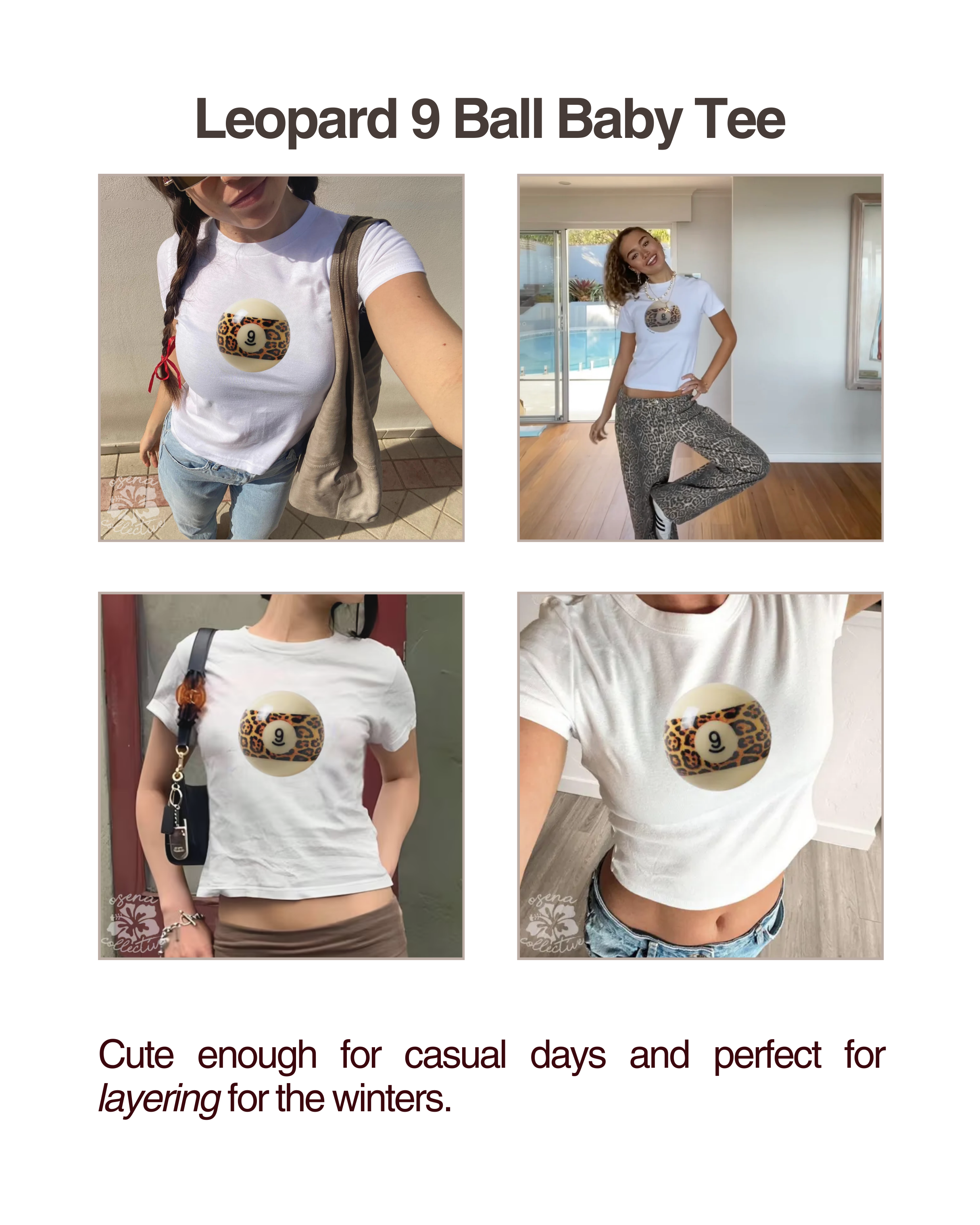 Leopard 9 Ball Baby Tee